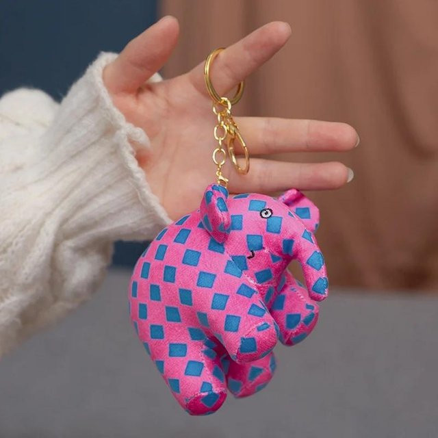 Yiran toy Bunte karierte Elefanten-Stofftiere, Puppe, 10/26cm - Bild 1