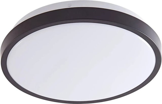 Lindby LED Deckenleuchte Medon Modern Schwarz aus Metall IP44 Badezimmerleuchte 1-flammig - Bild 1