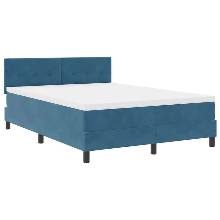 vidaXL LED Boxspringbett mit Matratze aus Samt in Dunkelblau, B/T/H: 160 x 200 x 280 cm - Bild 2