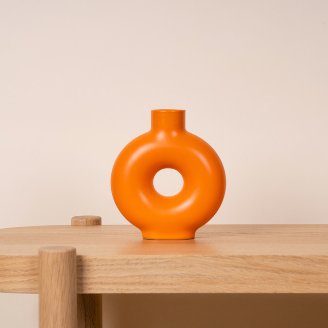Keramikvase Pop Circle von BLUME2000 in Orange, Größe Groß, Höhe: 21,0 cm - Bild 1