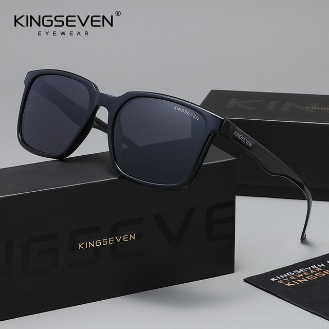 KINGSEVEN Sonnenbrille, Vollrand, Square, Kunststoff, Schwarz, Unisex - Bild 1