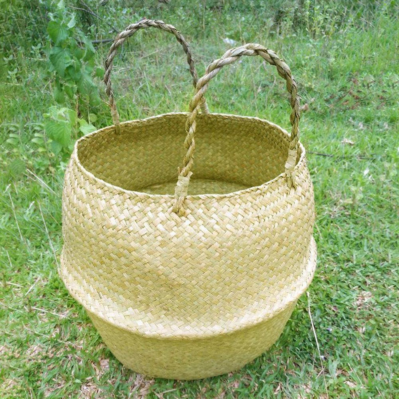 CosyHome Geflochtener Blumenkorb aus Rattan in Braun und Beige im Bohemian Stil für Topfpflanzen und Dekoration - Bild 4