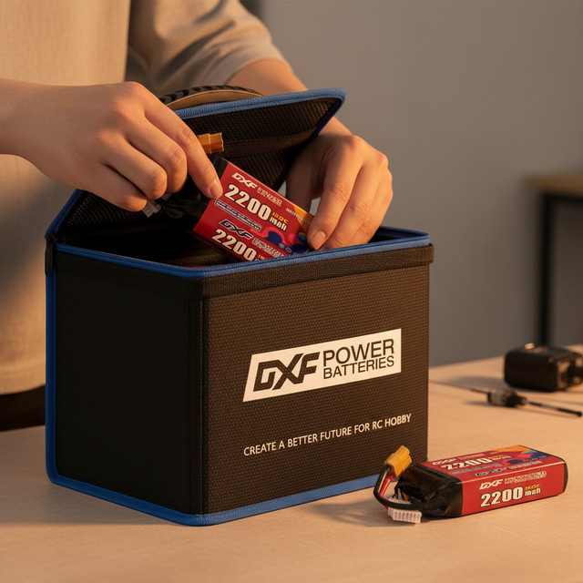 DXF Lipo Safe Bag Feuerfeste Sicherheitstasche für Lipo-Akkus in Schwarz mit Explosionsschutz und Wasserdichtigkeit - Bild 1