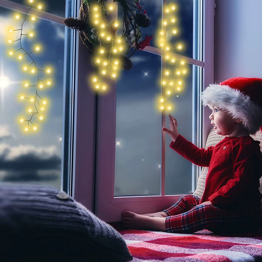 KIKIELF Batteriebetriebene LED-Lichterkette aus Kupferdraht in Warmweiß für Weihnachtsdekoration, Party und Hochzeit - Bild 3