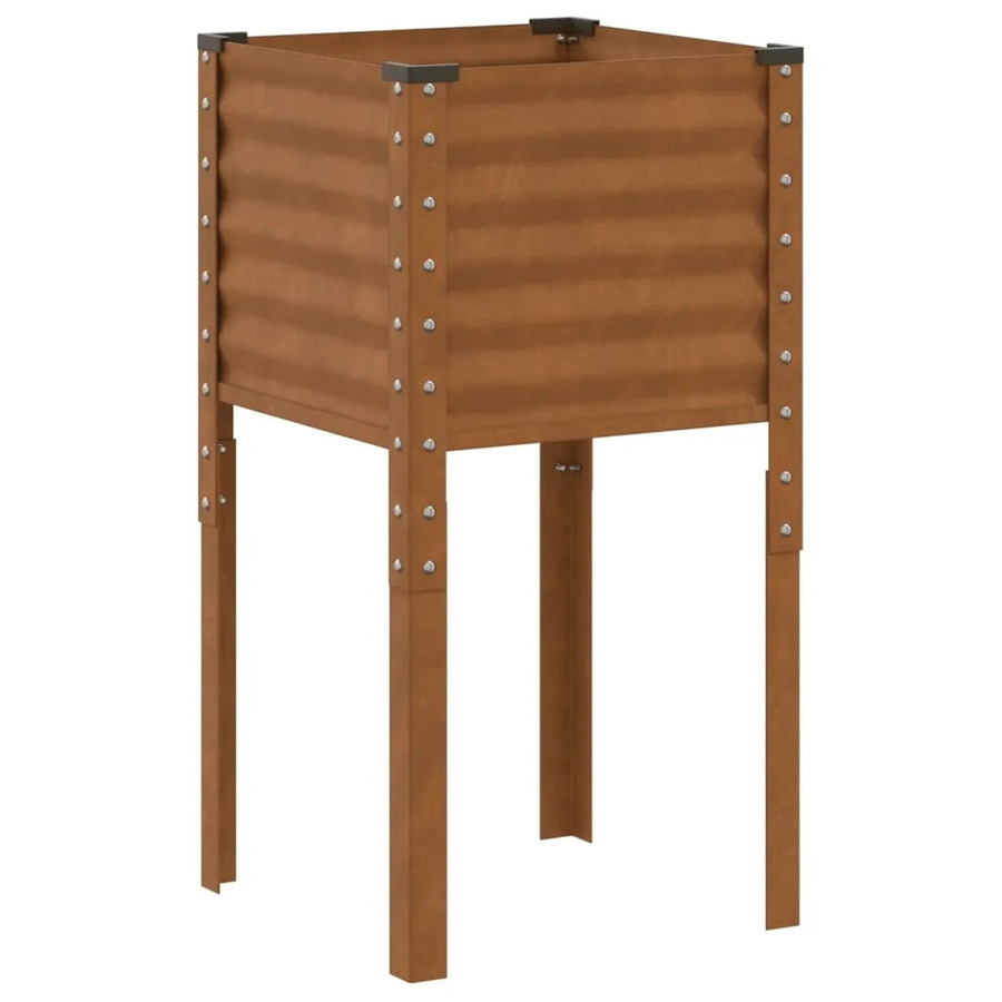 vidaXL Pflanzkübel aus Cortenstahl in Braun, B/T/H: 45 x 45 x 88 cm - Bild 2