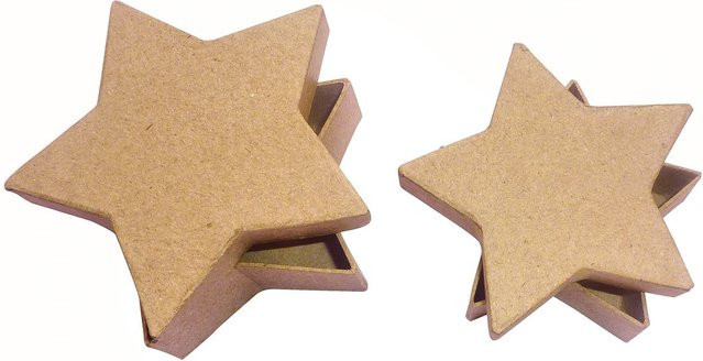 2er-Set Sternschachteln von décopatch aus Pappmachè in Braun für Weihnachten - Bild 1