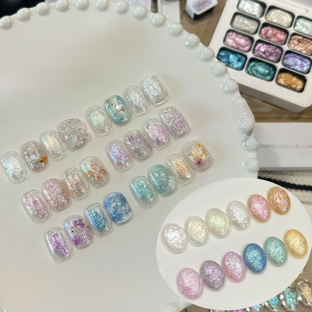 MISS MIANEL Feenpuder-Gel, Opal, 12-farbig, Schimmernd, 3D-Textur - Bild 1