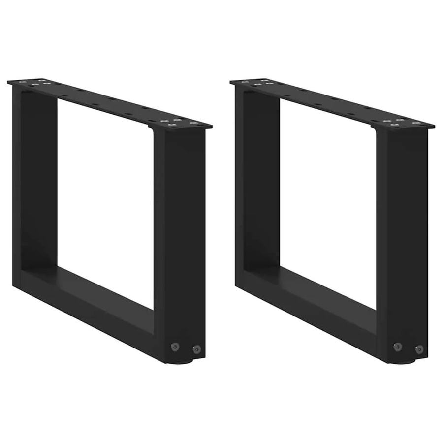 vidaXL Couchtischbeine U-Form aus Stahl, 2 Stück, Schwarz, B: 50 cm, T: 31 cm, H: 31 cm - Bild 2