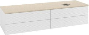 Villeroy & Boch Waschtischunterschrank Antao mit Frontstruktur und LED-Beleuchtung, Weiß, B: 160 cm, T: 50 cm - Bild 1