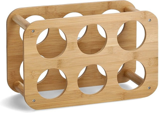 Zeller Weinregal aus Bambus für 6 Flaschen in Natur, B/T/H: 16 x 24 x 38 cm - Bild 1