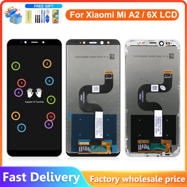 Xiaomi Mi A2 LCD Touchscreen Display Baugruppe Ersatzteil in Schwarz 5.99 Zoll - Bild 1