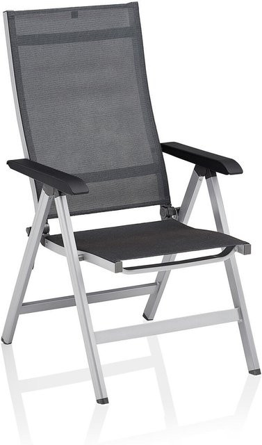 Kettler Multipositionssessel Basic Plus Premium Klappstuhl in Silber und Schwarz, B/T/H: 60,5 x 72 x 111 cm - Bild 1