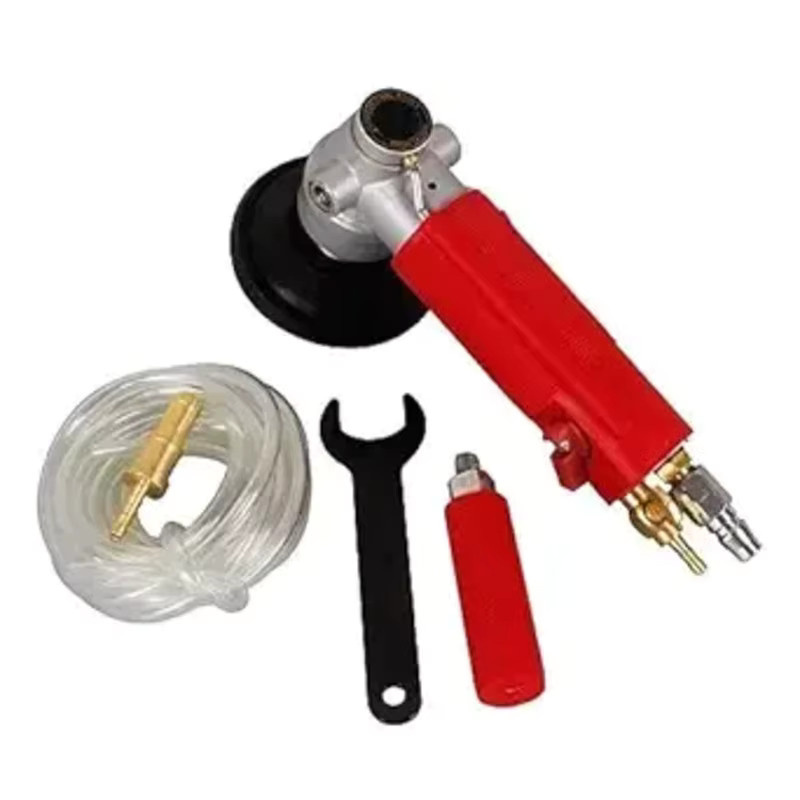 Roter 4-Zoll Pneumatischer Nasspolierer mit Wasserinjektion für Polier- und Schleifarbeiten (Durchmesser: 10,16 cm) - Bild 2