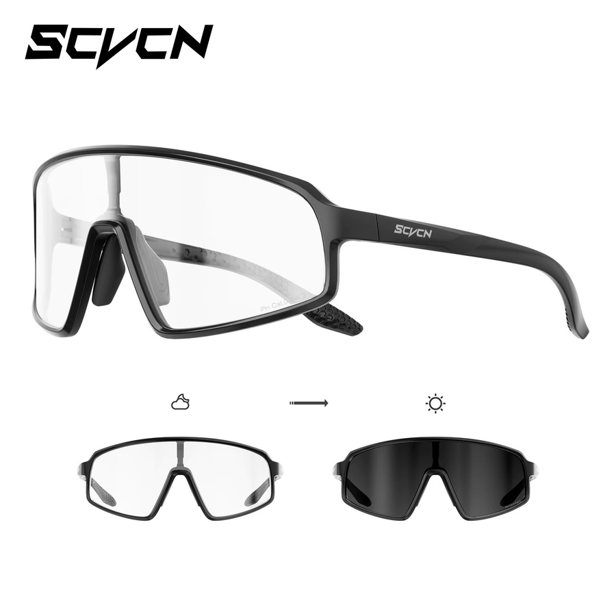 SCVCN Sportsonnenbrille, Vollrand, Kunststoff, black, Unisex - Bild 2