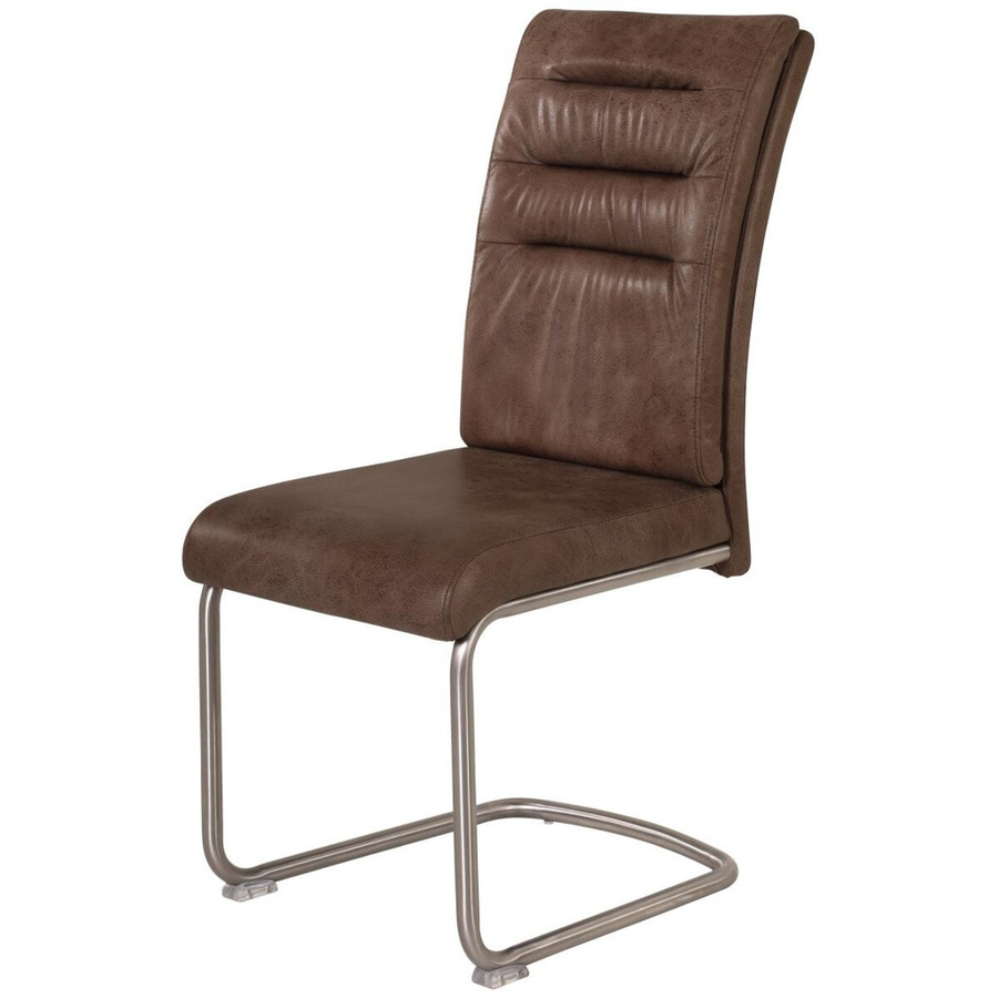 Hela Schwingstuhl Paula 4er Set in Braun aus Microfaser mit Edelstahlgestell B/H/T: 45 x 102 x 65 cm - Bild 2