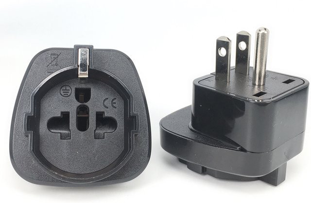 Bolantedz Reiseadapter EU-Franch für USA, Japan, Kanada, Philippinen, Thailand und Taiwan mit USB-A Anschluss in Schwarz - Bild 1