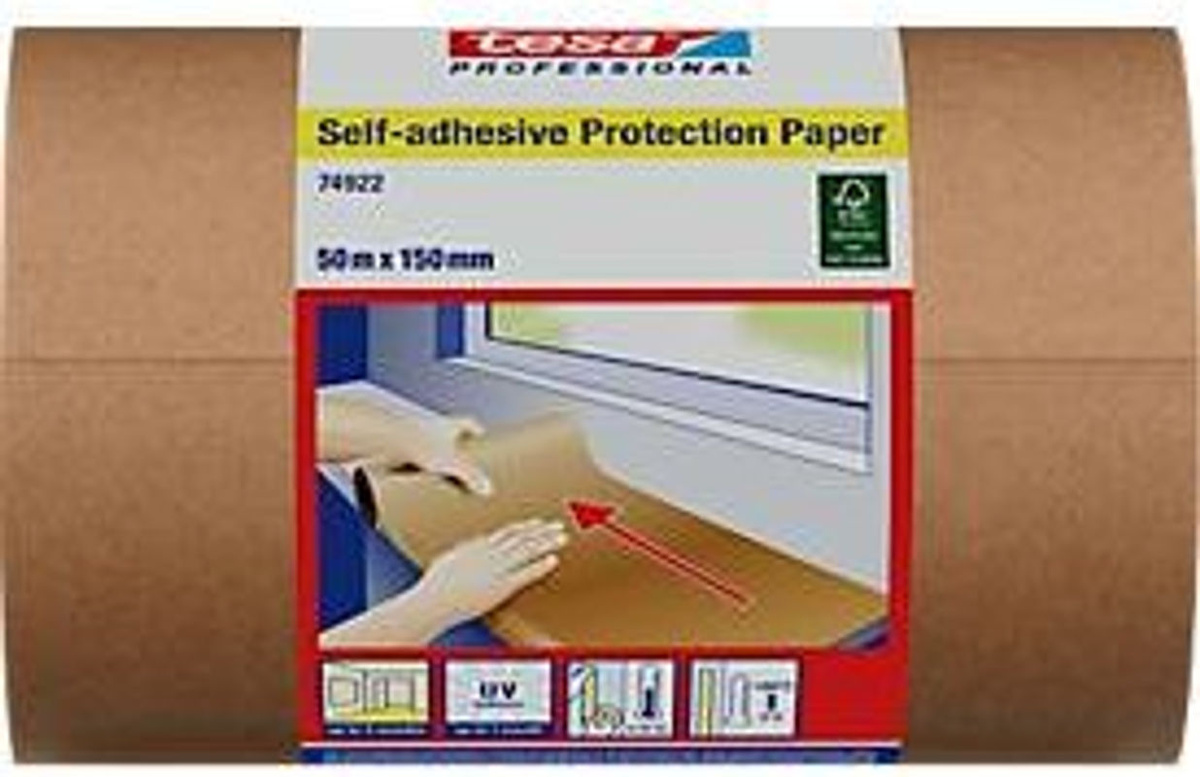 tesa Professional Selbstklebendes Schutzpapier, beige, B: 15 cm, L: 50 m - Bild 2