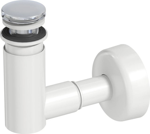 Prevex EasyClean Siphon mit Pop-Up-Ventil in Chrom, Flaschenzug aus Kunststoff, Ø 40 mm / 32 mm - Bild 1