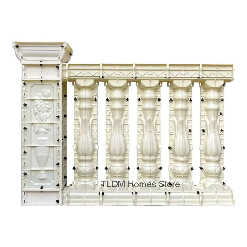 Moderne Zement Säule im römischen Design für Hausgarten und Balkon als dekorative Vase oder Geländer-Element - Bild 2