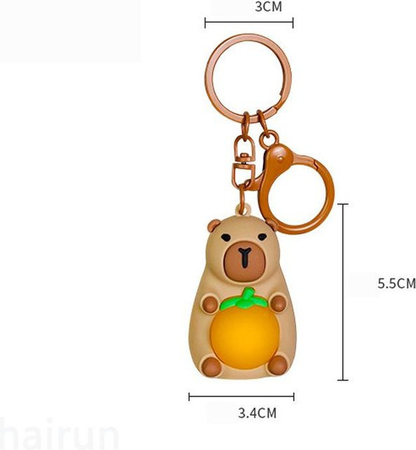 Schlüsselanhänger Capybara, leuchtend, brown, Unisex - Bild 1