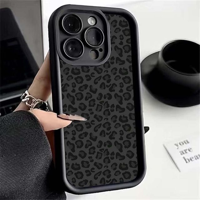 Schwarze Handyhülle mit Retro-Leopardenmuster für Xiaomi Redmi Note 13 5G, 14 Pro, 12, 11, 10 und weitere Modelle - Bild 1