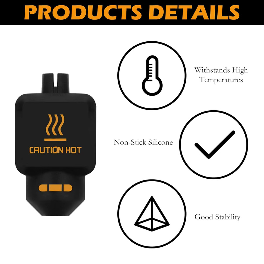 10 Stück Silikonsocken in Schwarz für Bambu Lab P2S 3D-Drucker Hotend Heizblockabdeckung und Düsenschutz - Bild 3