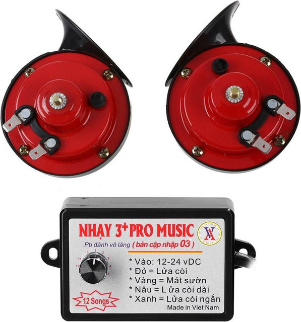 Neoglint 2er-Set Universal Doppeltonhupe für Auto und Motorrad, laute elektrische Schneckenhupe, wasserdicht, rot - Bild 1
