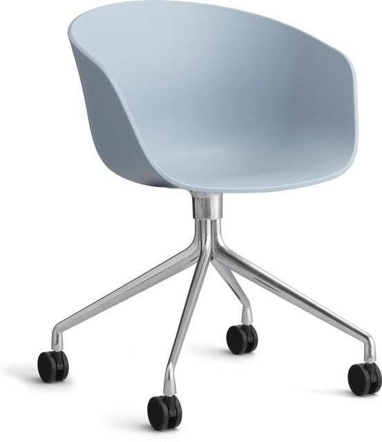 HAY About A Chair AAC 24 Schalensessel in Blau mit Stahlgestell und Schwenkfunktion - Bild 1