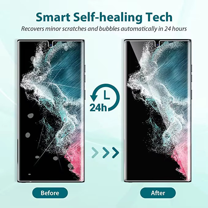 3 Stück Full Cover Hydrogel Displayschutzfolie für Samsung Galaxy S22 Ultra und S22 Plus, transparent - Bild 4