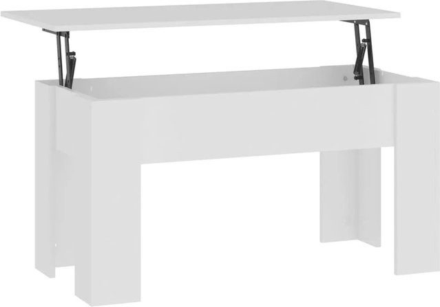 vidaXL Couchtisch Weiß mit Lift-up-Top aus Holzwerkstoff, B/T/H: 101 x 49 x 52 cm - Bild 1