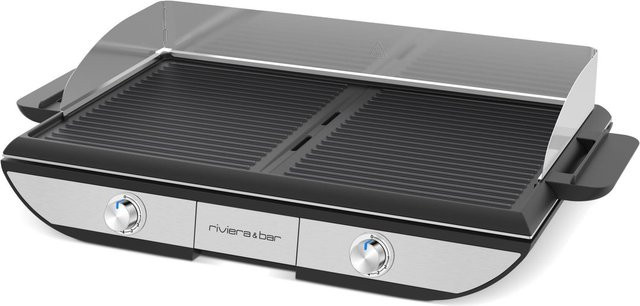 riviera&bar Plancha Grill 2in1 Tischgrill in Silber, 2.300 Watt mit abnehmbarer Platte und 2 separaten Heizzonen, Grillfläche: 53,5 x 33 cm - Bild 1