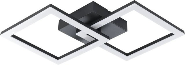 Eglo LED-Deckenleuchte Palmaves-E in Schwarz, modern und quadratisch, warmweiß, Höhe: 7 cm, Durchmesser: 31 cm - Bild 1