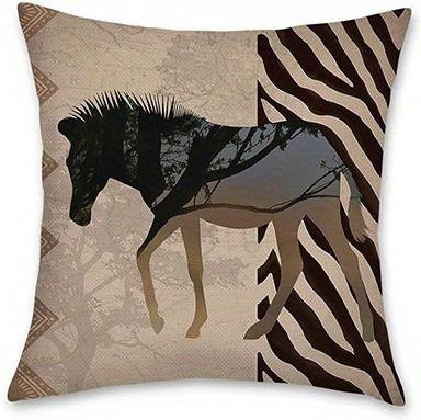 JMG Clothing Kissenhülle Wildtiere Silhouetten aus kurzem Plüsch, beidseitig bedruckt, Farbe: Beige, B/T/H: 45 x 45 x 0 cm - Bild 1
