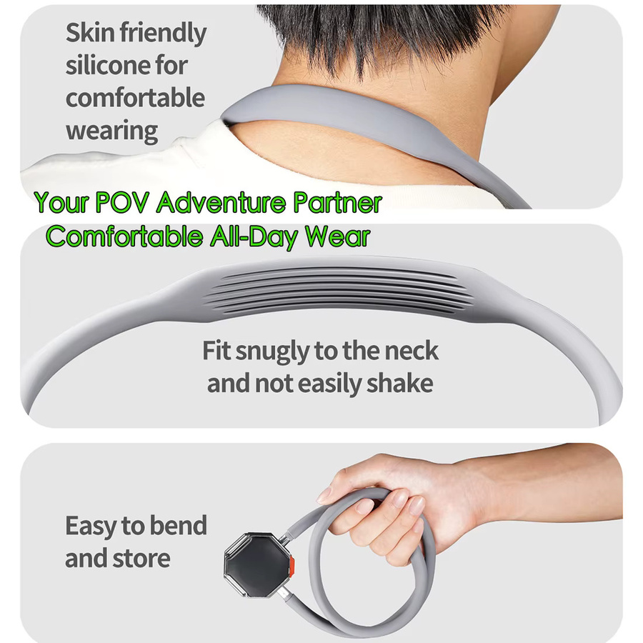 FEICHAO Quick Release Silikon Neck Mount Magnetische Kamera und Telefon Halterung in Schwarz für GoPro Hero 13, Insta 360 und DJI Osmo Action - Bild 4