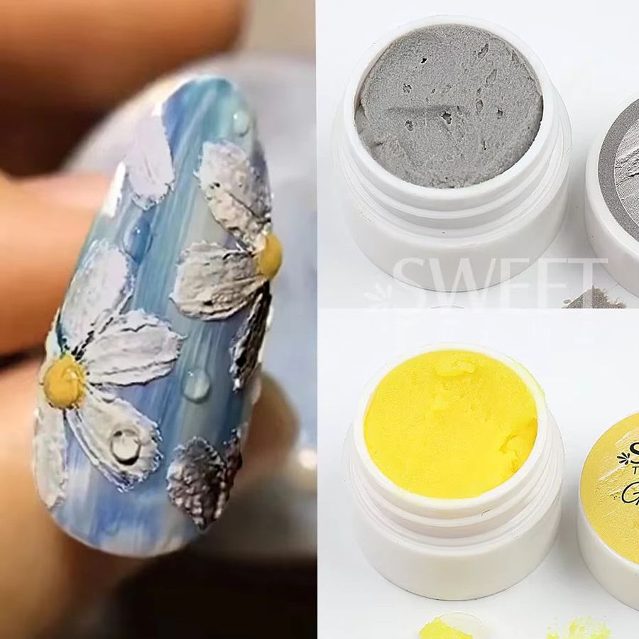 SWEET TREND Acryl Gravierte Zeichnung Gel Nägel, 2 Stück, Matt - Bild 3