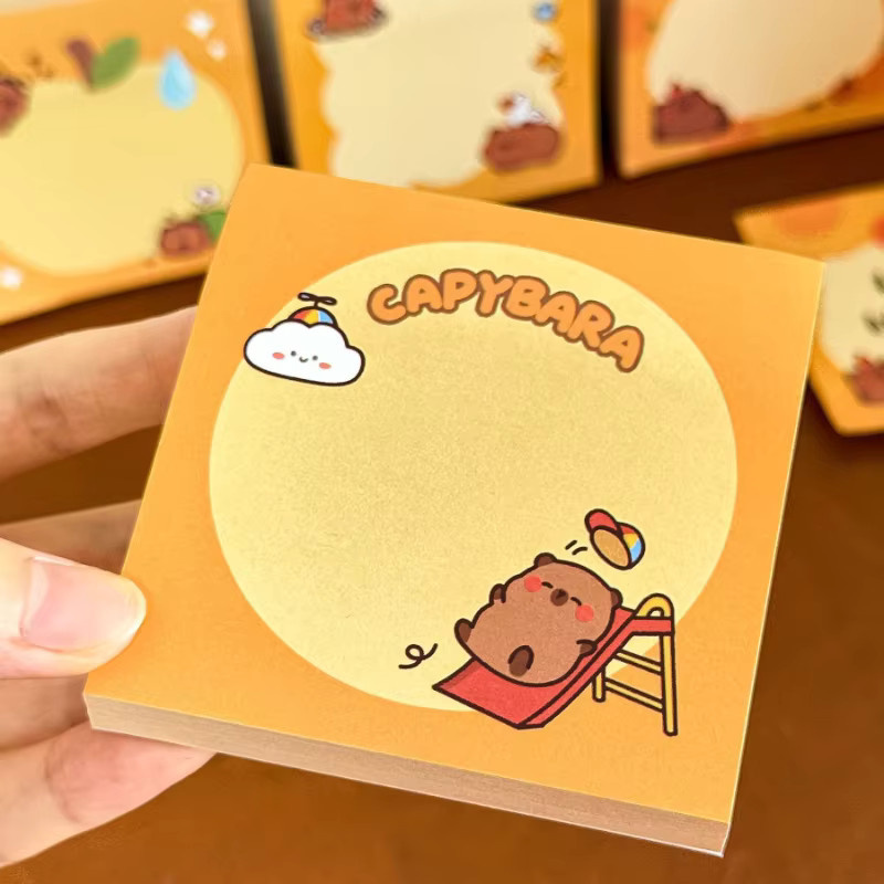 Niedriger Capybara Notizblock mit Herz-Design für Schule und Büro, Mehrfarbig - Bild 3