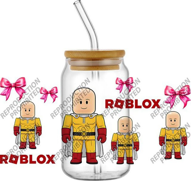 UV DTF 3D-Transferaufkleber mit beliebtem Anime-Charakter für Glas und Becher, Mehrfarbig - Bild 1
