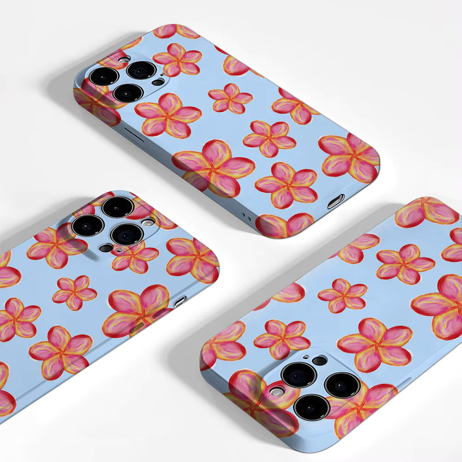 Handyhülle Tropical Pink – Yellow Blooms für iPhone 17 16 15 14 13 12 Pro Max Plus mit doppelschichtiger Rückseite in Pink und Gelb - Bild 3