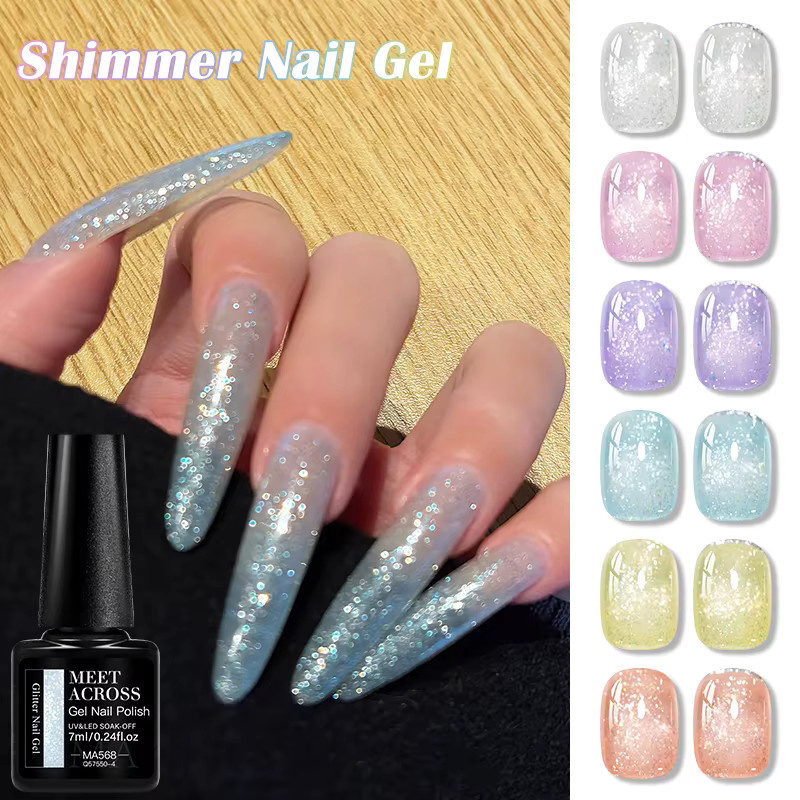 Meet Across Glitzer-Gel-Nagellack, Rosa Blau, Schimmernd - Bild 3