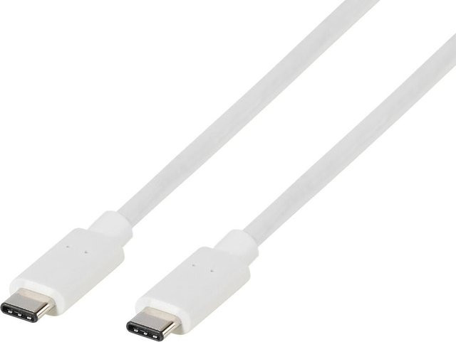 Teccus USB C Kabel USB 2.0 Typ C Stecker in Weiss, Länge: 1,20 m - Bild 1
