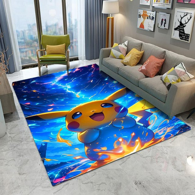 Miniso Pikachu Pokemon Matte, rutschfest und waschbar, B/B: 50 x 80 cm, mehrfarbig - Bild 1