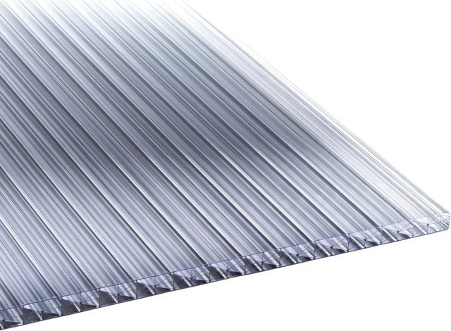 T&J Tetzner & Jentzsch Polycarbonat Mehrkammer-Stegplatte Klassik Top Glasklar B: 98,0 cm, H: 350,0 cm, Stärke: 16 mm - Bild 1