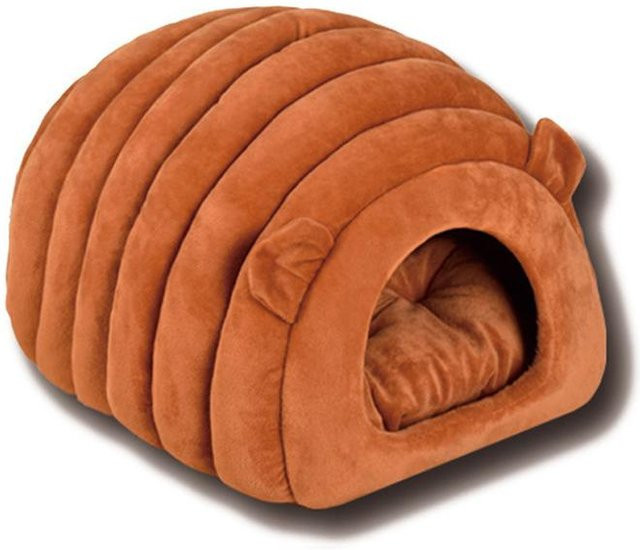 Yiran Furniture Katzennest Wärmehaus für Katzen und Welpen, isoliertes halbgeschlossenes Katzenbett in Braun, Größe S - Bild 1
