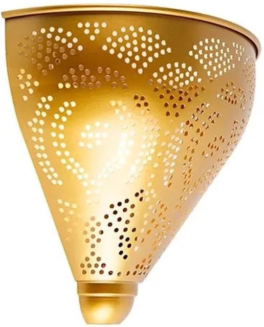 QAZQA Orientalische Wandleuchte Zayn in Gold mit Lichteffekt und E14 Fassung - Bild 1