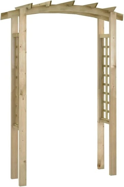 DELUKE Rosenbogen aus Kiefernholz als Gartenbogen und Rankhilfe für Kletterpflanzen, Braun-antik, B/T/H: 150 x 60 x 210 cm - Bild 1