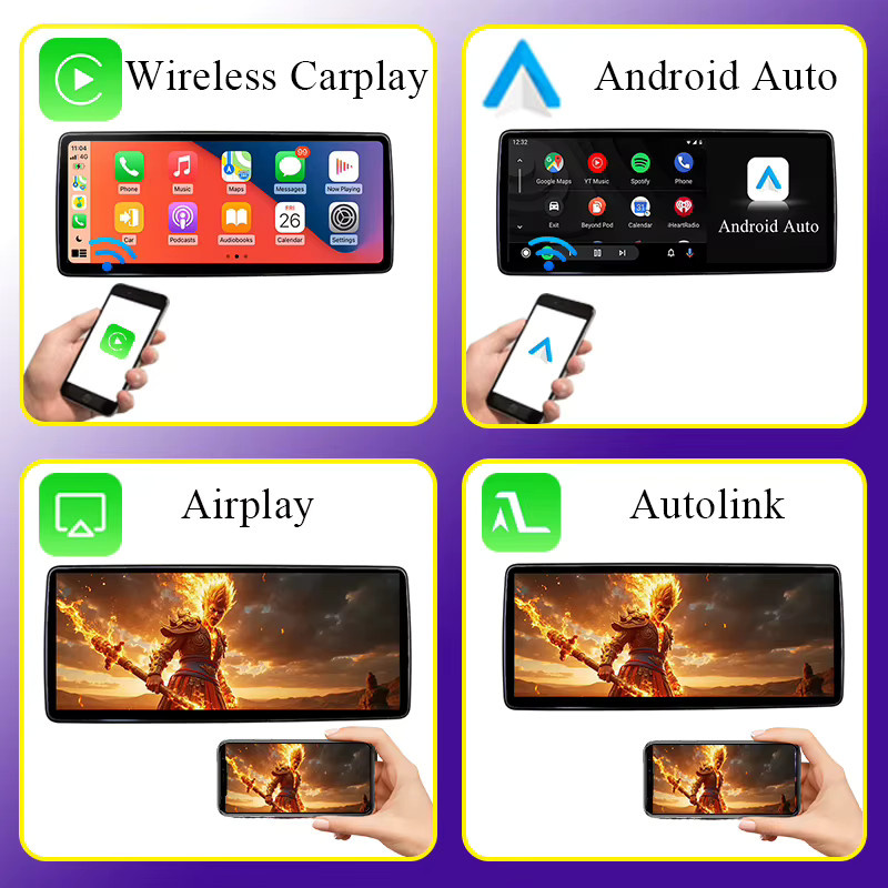 AUTOTOP 12,3 Zoll Linux Multimedia Bildschirm mit Android Auto und CarPlay, Bluetooth Auto Radio für Mercedes Benz E-Klasse W212 S212 (2009-2016), Schwarz - Bild 2