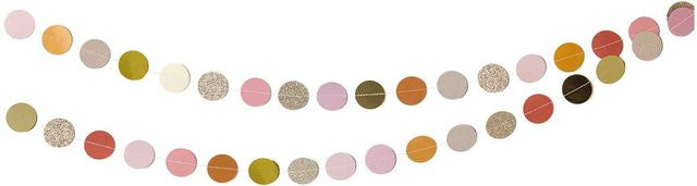 Rico Design Genähte Girlande mit Kreisen in Natur-Rosa, 2 m - Bild 1