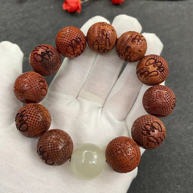 Armband, Perlen, Holz, Herren, 20mm - Bild 1