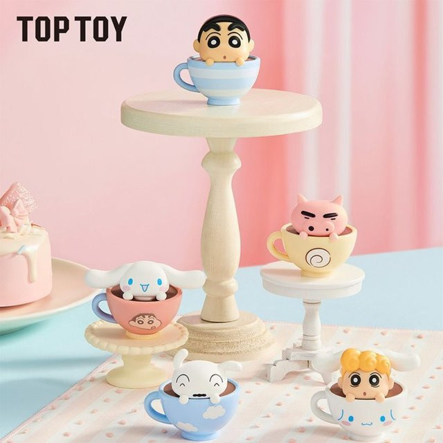 TOPTOY Cinnamoroll x Crayon Shin-chan Teacup Series Mini-Bean-Figur Baustein-Spielzeug in Multicolor - Bild 1