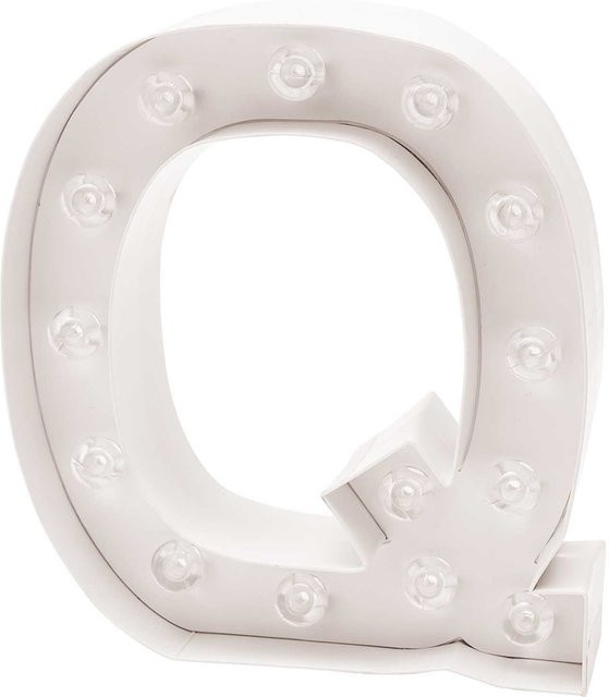 Rico Design LED Leucht-Buchstabe Q in Weiß als Tischdeko für Hochzeiten, Geburtstage oder Weihnachten, Höhe: 20,0 cm - Bild 1